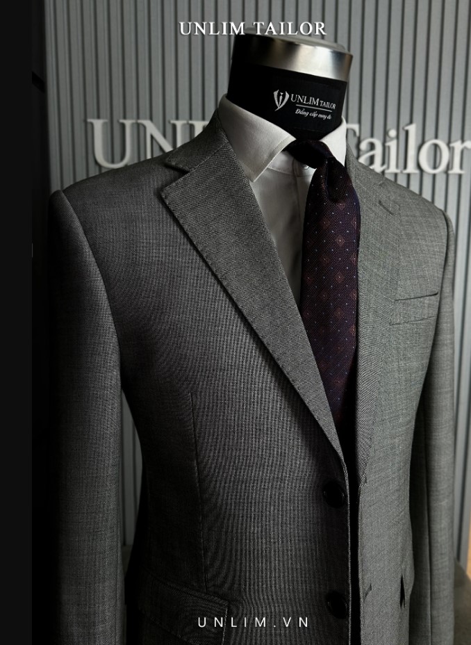 Blazer Xám Sáng Cổ K Vân Sóng - detail images
